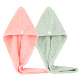 Gorro de microfibra para secar el cabello, paquete de 2