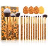 Juego de brochas de maquillaje Leopard -14 piezas