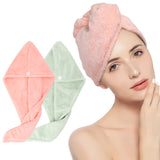 Gorro de microfibra para secar el cabello, paquete de 2
