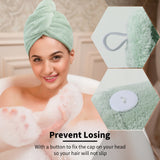 Gorro de microfibra para secar el cabello, paquete de 2