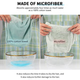 Gorro de microfibra para secar el cabello, paquete de 2