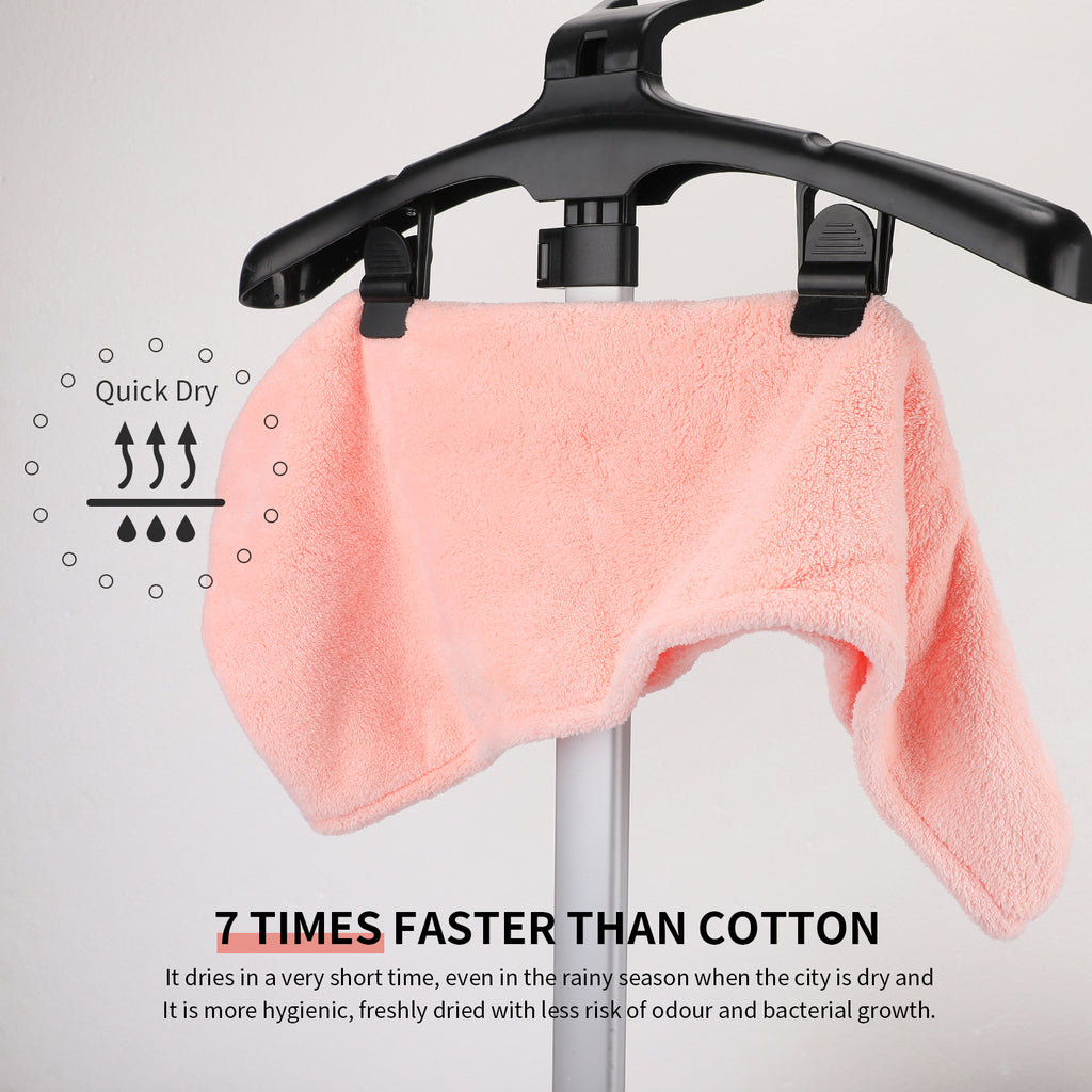 Gorro de microfibra para secar el cabello, paquete de 2