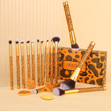 Juego de brochas de maquillaje Leopard -14 piezas