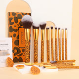 Juego de brochas de maquillaje Leopard -14 piezas