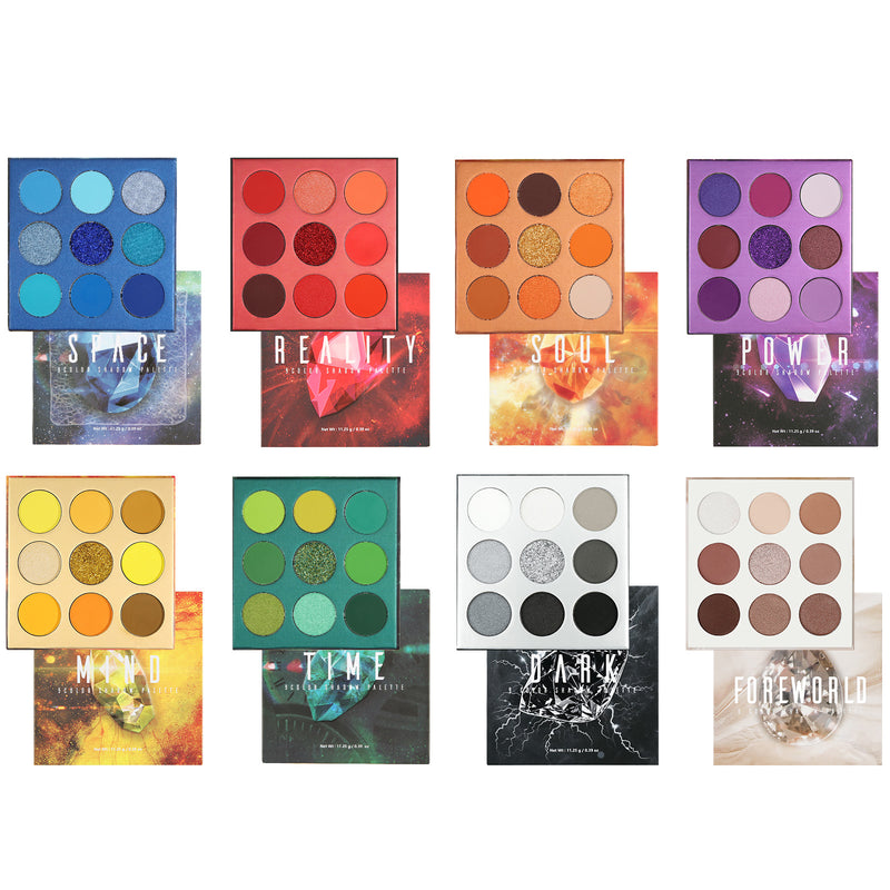 Paleta de sombras de ojos de 72 colores con piedras preciosas (8 paletas)