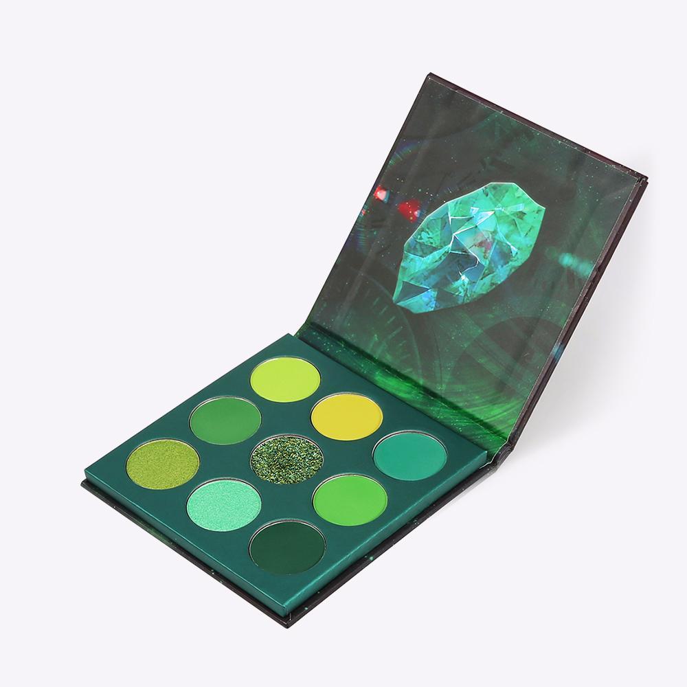 docolor paleta, Gemstone Collection - 9 colores paletas de sombras (TIME)-Serie VERDE