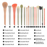 Este juego de brochas de maquillaje Docolor Morandi incluye 17 brochas, brocha para base, brocha kabuki, brocha para polvos, brochas para mezclar, brochas para sombras de ojos, brochas para cejas, esponjas de maquillaje, bolsa de maquillaje.