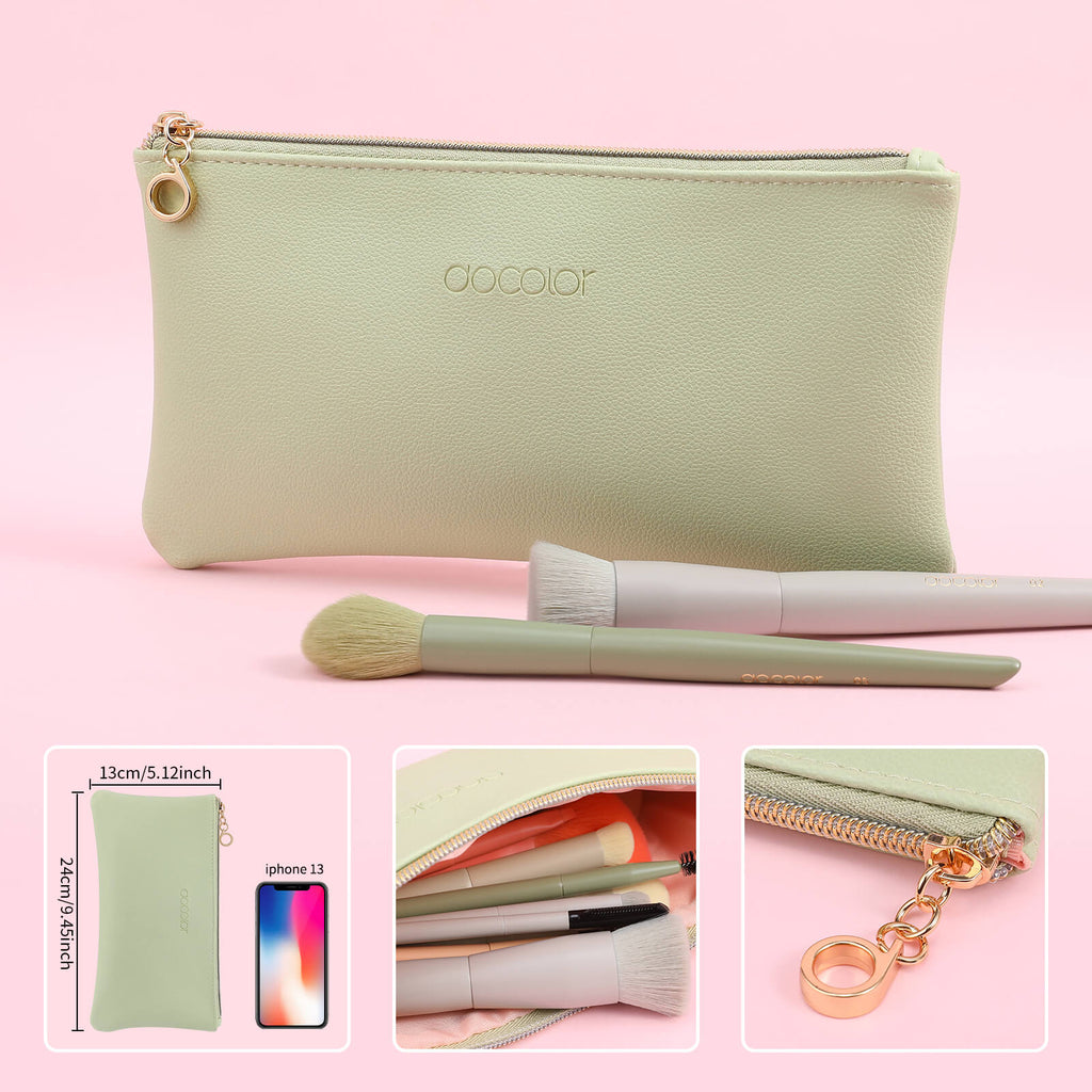 Este juego de brochas de maquillaje Docolor Morandi incluye 17 brochas, brocha para base, brocha kabuki, brocha para polvos, brochas para mezclar, brochas para sombras de ojos, brochas para cejas, esponjas de maquillaje, bolsa de maquillaje