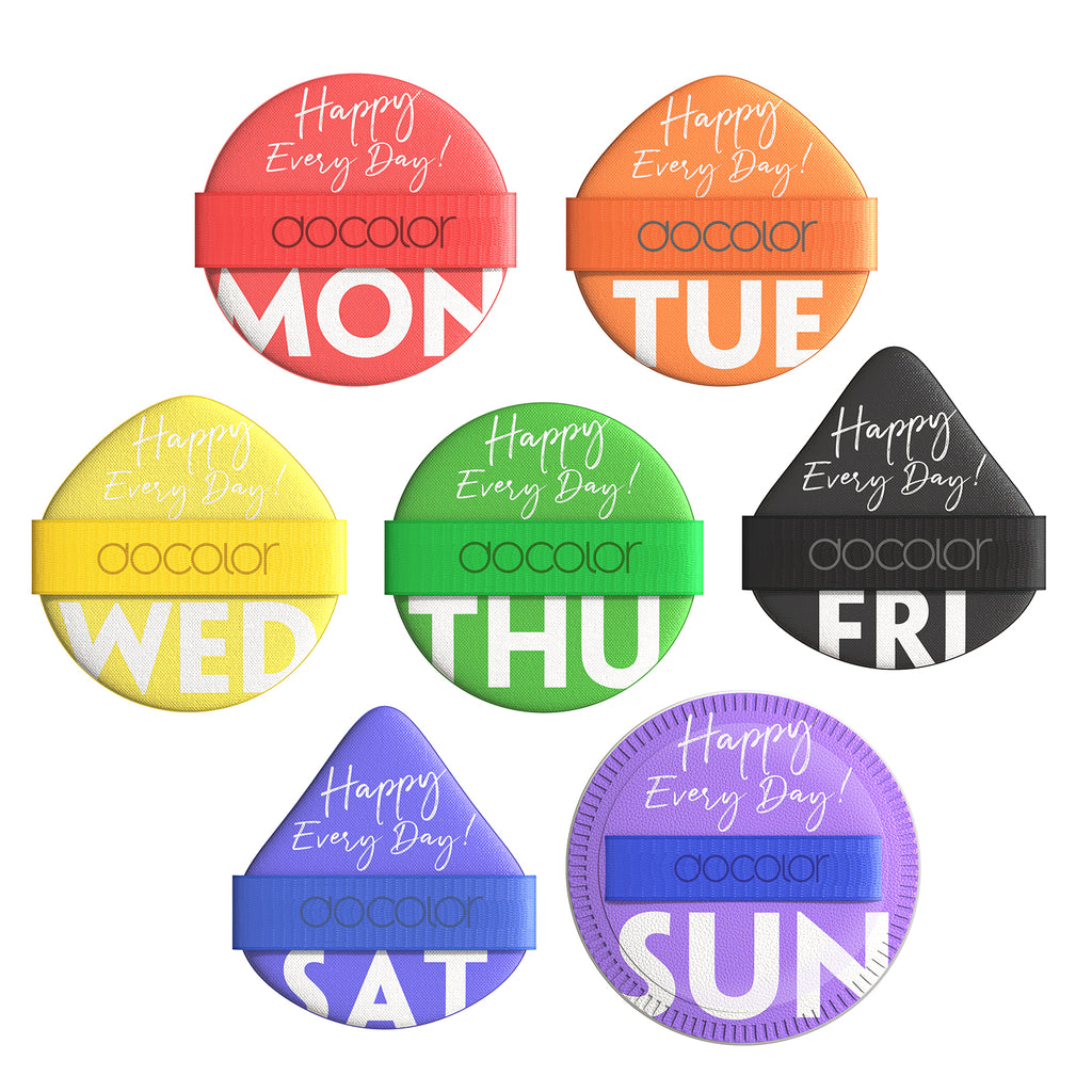 7 Color Week Powder Puff