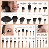 Juego de 30 pinceles para rostro y ojos Docolor Luxury Pro Artistry