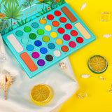 Juego de brochas Dream of Color de 15 piezas con paleta de 34 colores tropicales