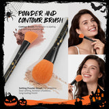 Kit de maquillaje de Halloween con 5 pinceles, paleta de sombras de ojos temática, esponjas de maquillaje y 3 tatuajes de cicatrices.