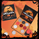 Kit de maquillaje de Halloween con 5 pinceles, paleta de sombras de ojos temática, esponjas de maquillaje y 3 tatuajes de cicatrices.