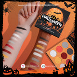 Kit de maquillaje de Halloween con 5 pinceles, paleta de sombras de ojos temática, esponjas de maquillaje y 3 tatuajes de cicatrices.