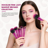 Set de 12 brochas de maquillaje Pink Leopard con 1 borla para polvos