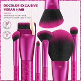 Set de 12 brochas de maquillaje Pink Leopard con 1 borla para polvos
