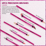 Set de 12 brochas de maquillaje Pink Leopard con 1 borla para polvos