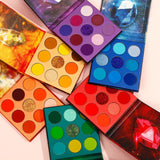 Paleta de sombras de ojos de 72 colores con piedras preciosas (8 paletas)
