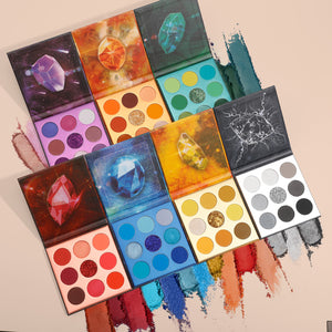 Paleta de sombras de ojos de 72 colores con piedras preciosas (8 paletas)