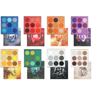 Paleta de sombras de ojos de 72 colores con piedras preciosas (8 paletas)