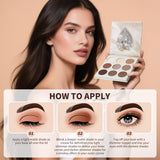 Paleta de sombras de ojos de 72 colores con piedras preciosas (8 paletas)