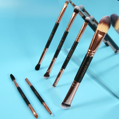 Rose Gold - Set de brochas de ojo de doble extremo de 6 piezas