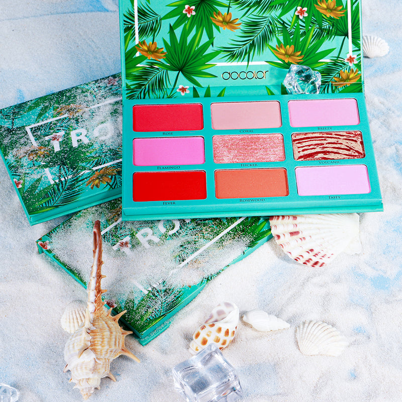 Paleta de colorete tropical de 9 colores