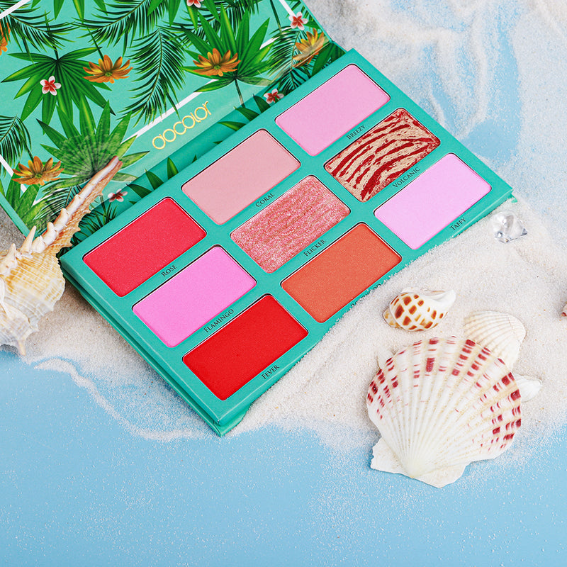 Paleta de colorete tropical de 9 colores