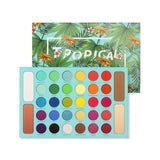 Paleta de sombras de ojos de 34 colores tropicales