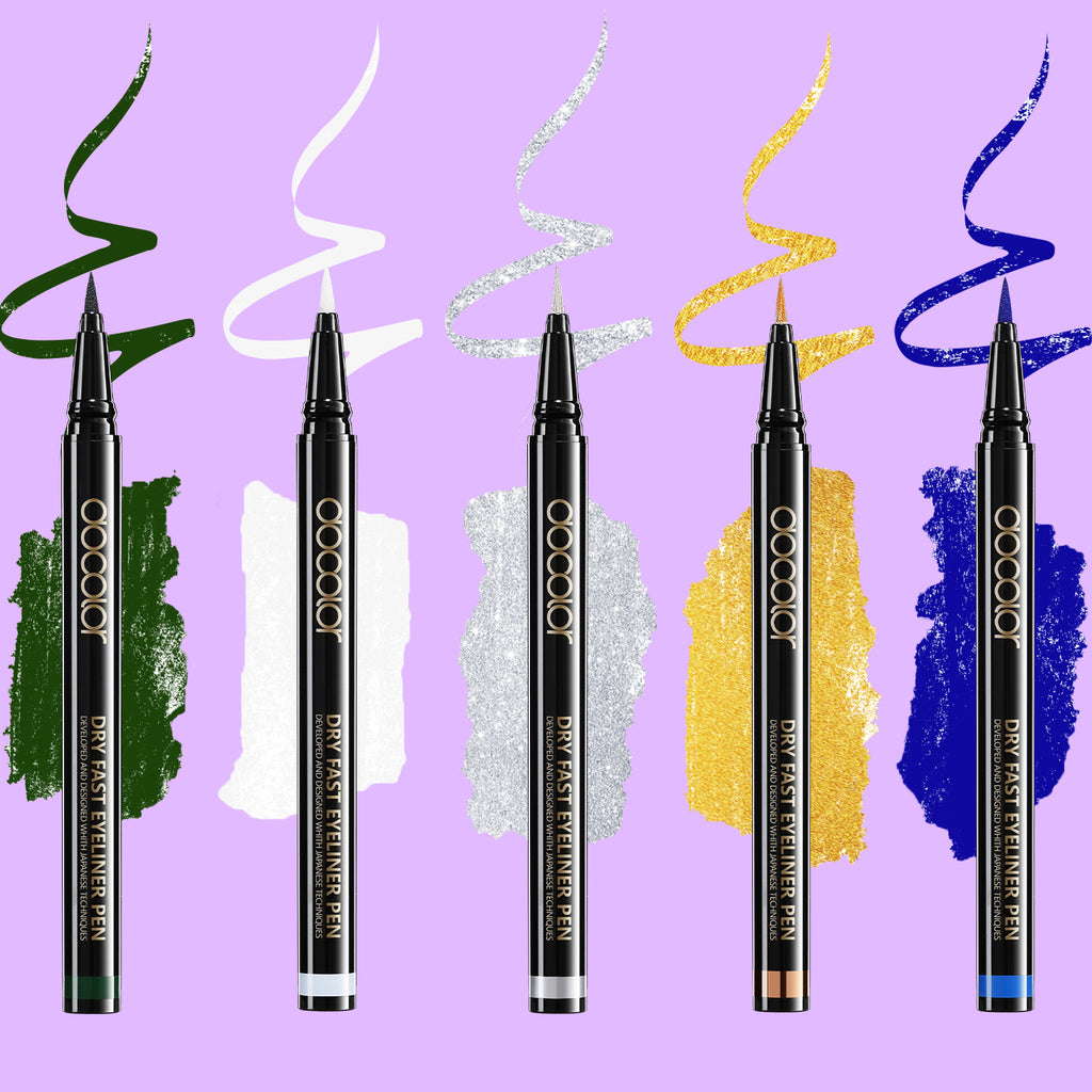 colección de 5 delineadores de ojos coloridos a prueba de agua